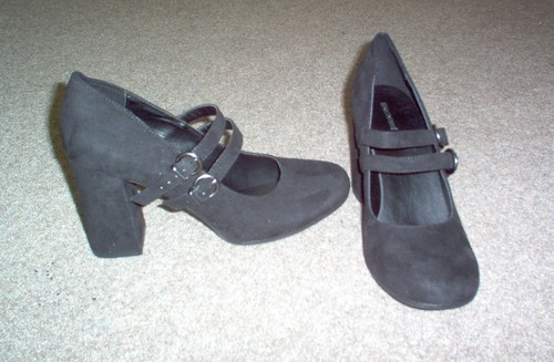 Black faux suede shoes - black,