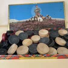 Vintage Draughts Set Wooden