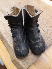 Vintage Black Button Childrens Shoes