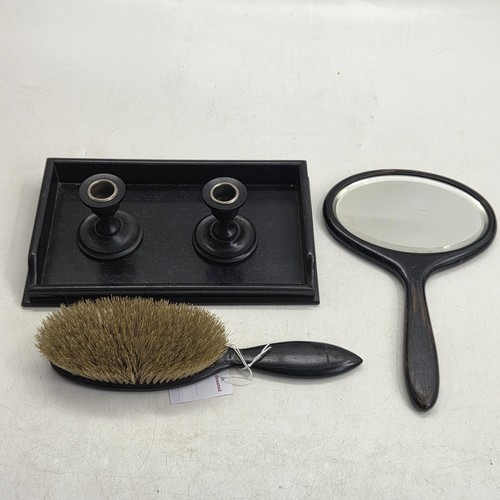 Ebony wood vanity mirror set - ebony,