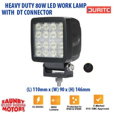 Durite 0-420-32 8800 Lumens 80w LED Powerful Work lamp W DT connector    10~30 V