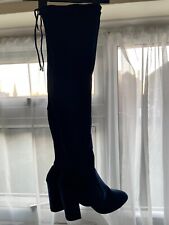 TOPSHOP Suede Thigh High Blue