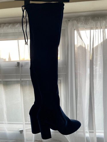 Topshop suede thigh high blue - topshop,