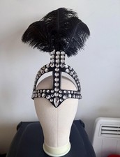 Black Rhinestoned Ostrich