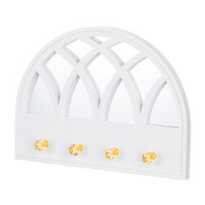 White Arched Style Wall Mirror