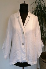 OSKA Cream Metallic Shimmer Quirky Sleeve Lagenlook Arty Boxy Jacket Size I