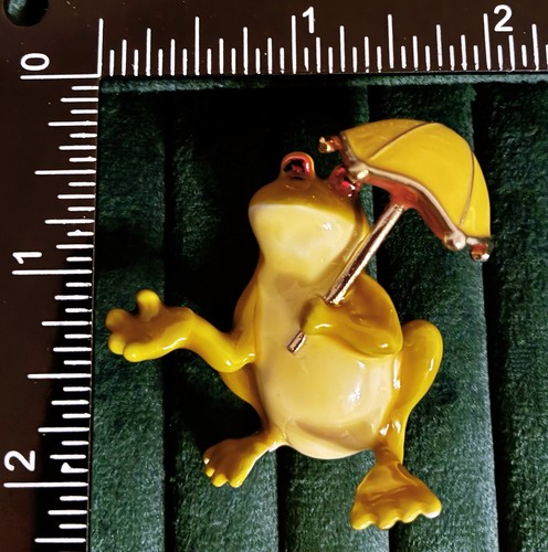 Yellow enamel frog - enamel,