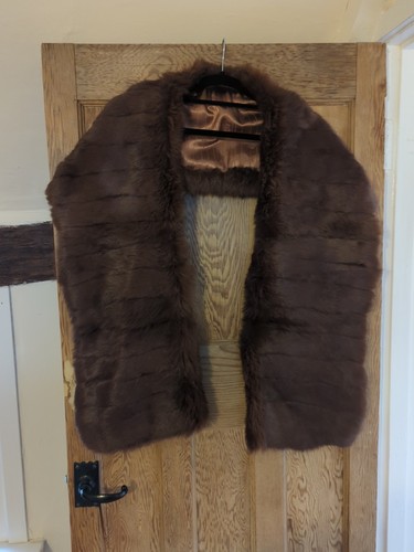 Vintage brown fur shawl - vintage,