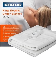 Electric Under Blanket Lightweight 3 Heat Setting Machine Washable 90W King Size