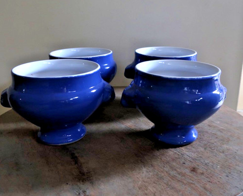 Vintage blue glazed french - vintage,