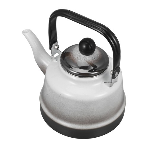 Vintage enamel tea kettle - kettle,