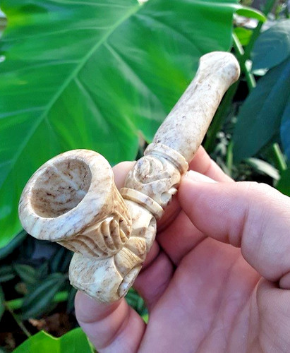 Carved stone smoking - carved,