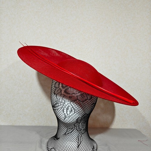 Red large fascinator ostrich - fascinator,