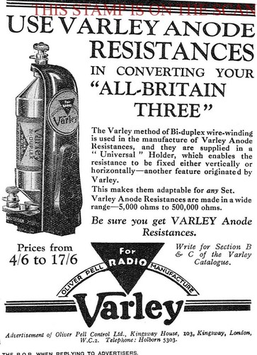 1930s advert varley wireless - 1930s,