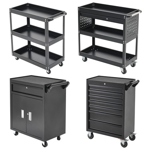 Large steel tool trolley - steel,