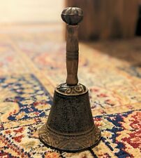 20cm Solid Cast Iron Wooden Handle School Dinner Hand Bell Reception Bell Chime