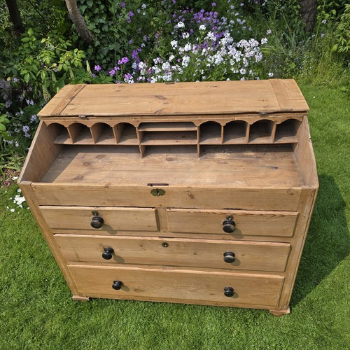 Antique pine clark desk bureau - antique,