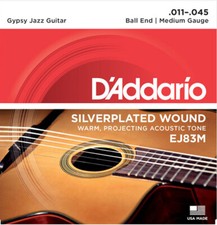 D'Addario EJ83M Gypsy Jazz, Ball End, Medium, Acoustic Guitar Strings 11-45