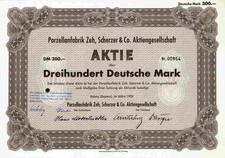 Porzellanfabrik Zeh Scherzer & Co. AG 1953 Rehau Marktredwitz Schirnding 300 DM