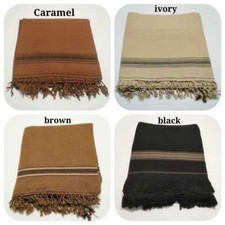 AFGHAN PATOO HANDMADE WARM SAWATI WOOL SOLID PASHTUN SHAWL SCARF WRAP MENS WOMEN