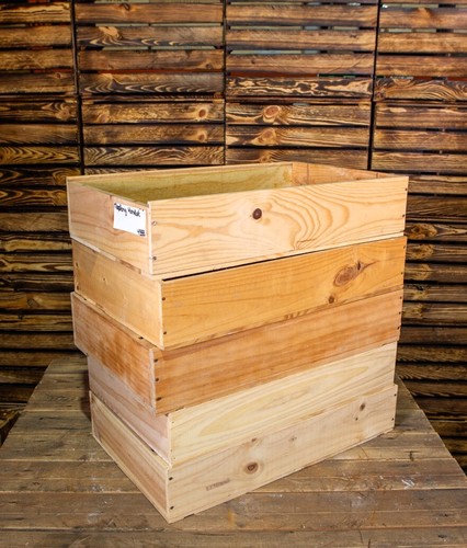 Wooden box crate shallow - wooden,