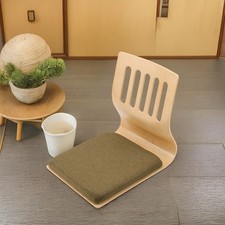 Japanese Legless Floor Chairs Seat Back Support Tatami Chair with Thick Cushion