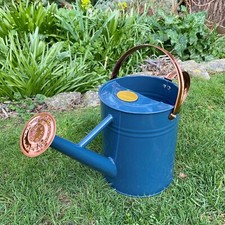 Watering Can Metal Indoor & Outdoor Garden Heritage Blue with Rose (3.5 Litre)