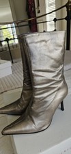 Faith Pewter Leather Boots