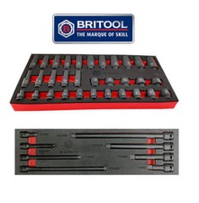 Britool Hallmark 32pc Standard & Deep 3/8" Impact Socket Set + Extension Bar Set