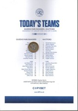 Team Sheet - QPR v Watford 1.1.2025