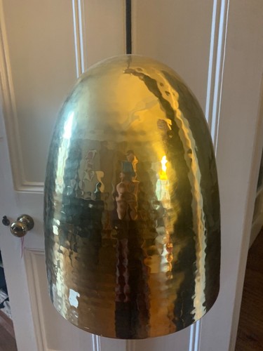 Polished copper pendant light