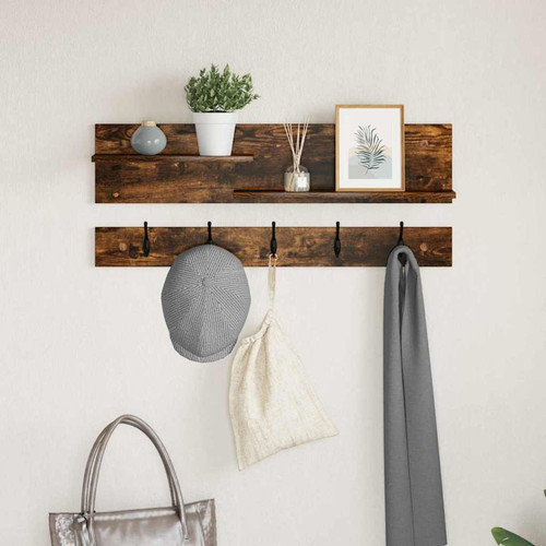 Wall mounted coat - coat, smoked