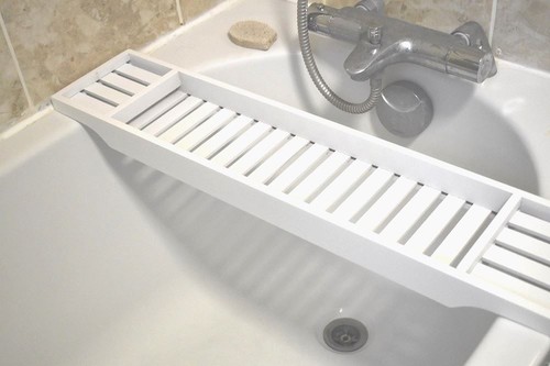 Bamboo bath caddy tray holder - bamboo,