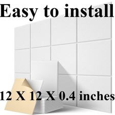18-72 Pack Acoustic Panels Self-adhesive Studio Noise Soundproofing Wall Tiles