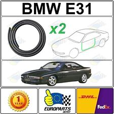 BMW E31 8-Series Velvet/Rubber Door Seal Edge Protector Weatherstrip 2-Pc Set