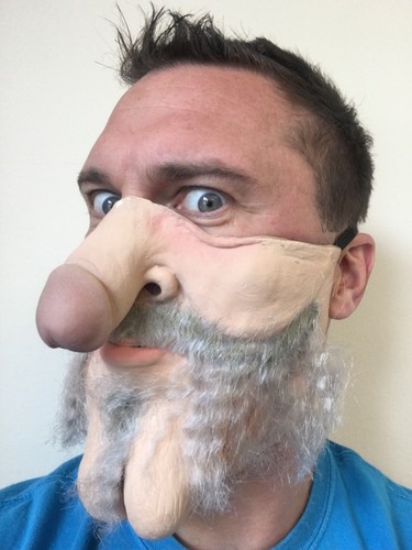 Funny half face mask - face, man