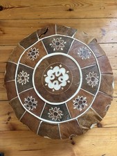Vintage Moroccan Leather Pouffe Cushion
