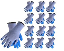 12 PAIRS MED GRIP MECHANICS BLUE SAFETY WORK GLOVES