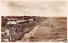 SOUTHSEA HAMPSHIRE UK BEACH & SPEED BOAT VALENTINE'S REAL PHOTO POSTCARD c1934