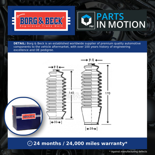Steering rack boot - fits, toyota