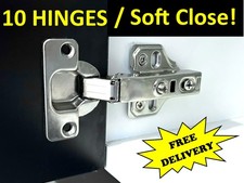 10 X Kitchen Cabinet/Cupboard Soft Close Concealed 35mm Hinges (Full overlay)