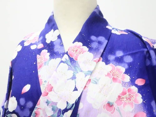 Japanese kimono yukata - yukata, blue