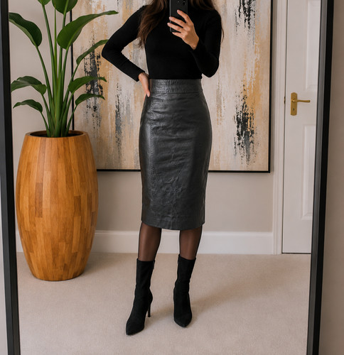 Feraud genuine leather skirt - feraud,