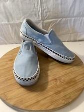 VANS Baby Blue Checkered Canvas Skate Shoes Unisex, Size 4 Men's 5.5 Women's 7