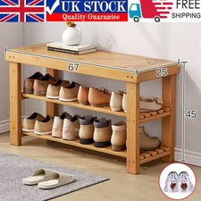3 Tiers Wooden Shoe Rack Seating Bench Hallway Storage Organiser Holder Stand