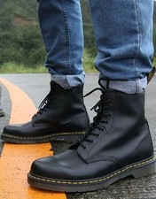 Dr. Martens 1460 Combat Boots Smooth Leather Black Lace Up Size 48 US 14 NEW!