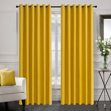 Pair Ready Made Thick Blackout Curtains Thermal Ring top Eyelet or Pencil Pleat