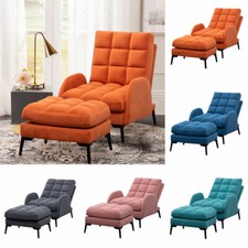 Recliner Armchair Lounger Relaxing Napping Reading w/Footstool Home Cinema Seat