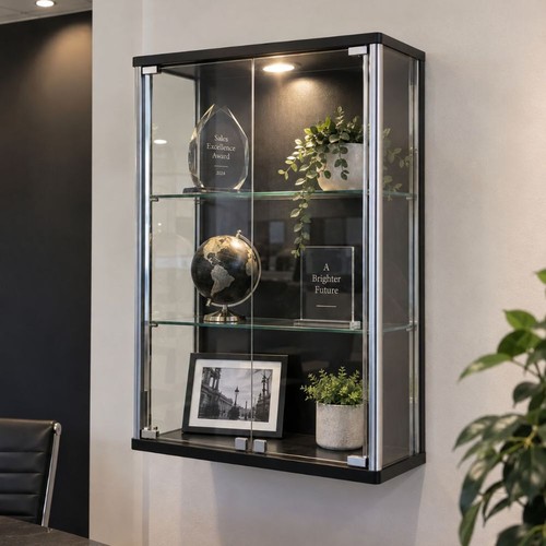 Black wall mounted glass - mounted,