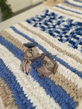 Handmade Crochet Blanket for Baby Boy 42.5 x 23 Inches